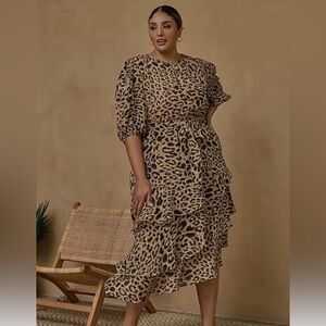 NWT SUGARLIPS Plus Animal Print Asymmetrical Dress Size 1X MRP$99.00